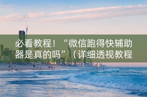 必看教程！“微信跑得快辅助器是真的吗”（详细透视教程）-哔哩哔哩