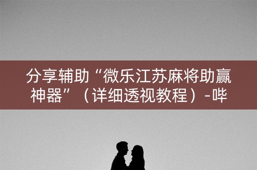 分享辅助“微乐江苏麻将助赢神器”（详细透视教程）-哔哩哔哩