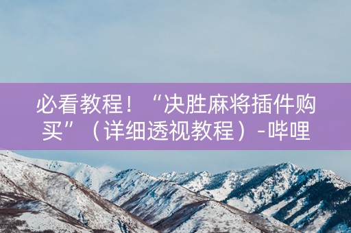 必看教程！“决胜麻将插件购买”（详细透视教程）-哔哩哔哩