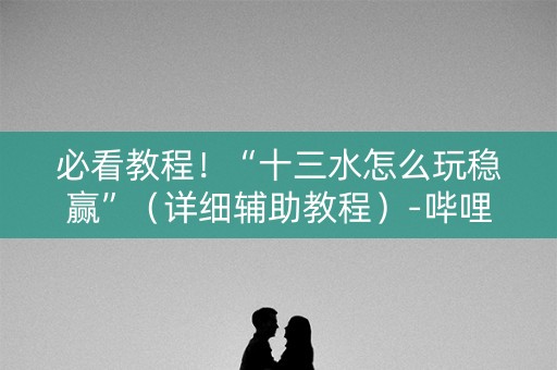 必看教程！“十三水怎么玩稳赢”（详细辅助教程）-哔哩哔哩