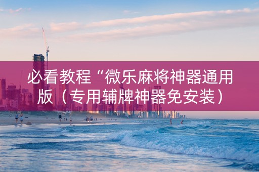 必看教程“微乐麻将神器通用版（专用辅牌神器免安装）