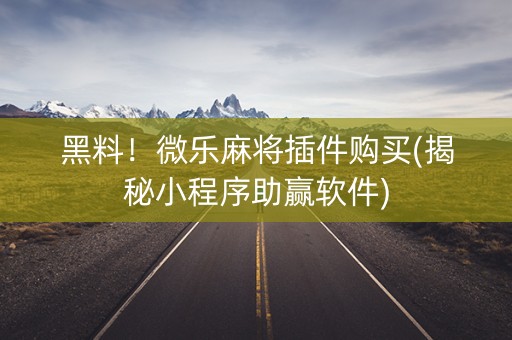 黑料！微乐麻将插件购买(揭秘小程序助赢软件)