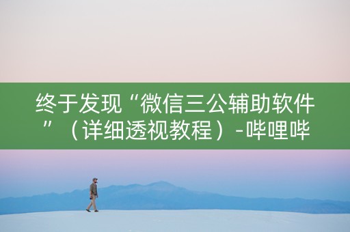 终于发现“微信三公辅助软件”（详细透视教程）-哔哩哔哩