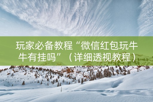 玩家必备教程“微信红包玩牛牛有挂吗”（详细透视教程）-哔哩哔哩