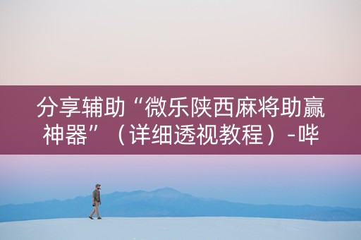 分享辅助“微乐陕西麻将助赢神器”（详细透视教程）-哔哩哔哩