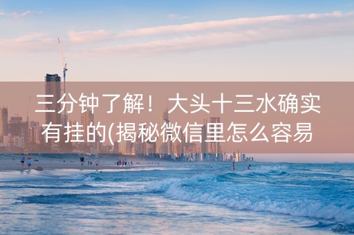 三分钟了解！大头十三水确实有挂的(揭秘微信里怎么容易赢)