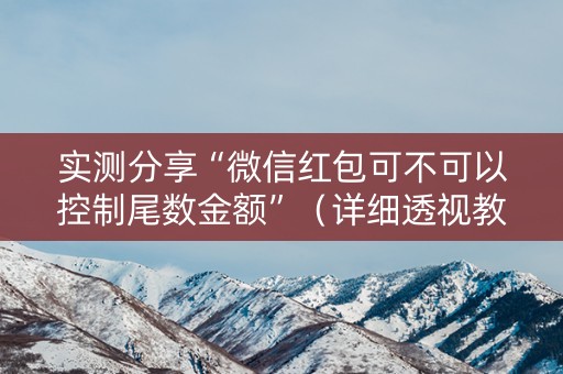 实测分享“微信红包可不可以控制尾数金额”（详细透视教程）-哔哩哔哩