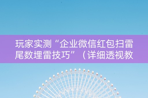 玩家实测“企业微信红包扫雷尾数埋雷技巧”（详细透视教程）-哔哩哔哩