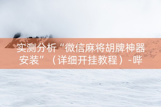实测分析“微信麻将胡牌神器安装”（详细开挂教程）-哔哩哔哩