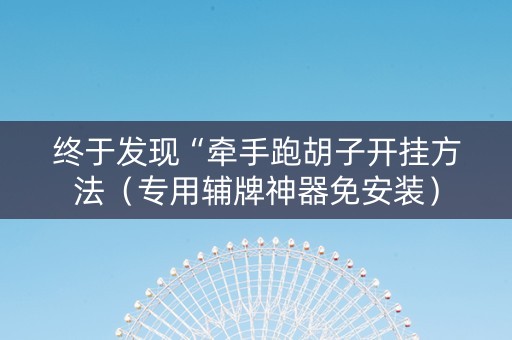 终于发现“牵手跑胡子开挂方法（专用辅牌神器免安装）