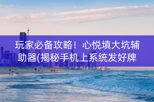 玩家必备攻略！心悦填大坑辅助器(揭秘手机上系统发好牌)