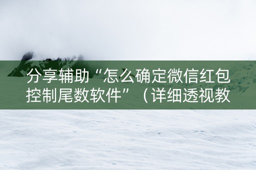 分享辅助“怎么确定微信红包控制尾数软件”（详细透视教程）-哔哩哔哩