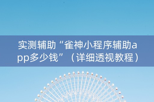 实测辅助“雀神小程序辅助app多少钱”（详细透视教程）-哔哩哔哩