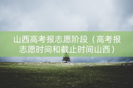 山西高考报志愿阶段（高考报志愿时间和截止时间山西）