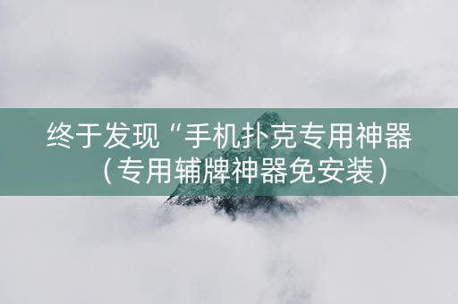 终于发现“手机扑克专用神器（专用辅牌神器免安装）