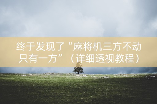 终于发现了“麻将机三方不动只有一方”（详细透视教程）-哔哩哔哩