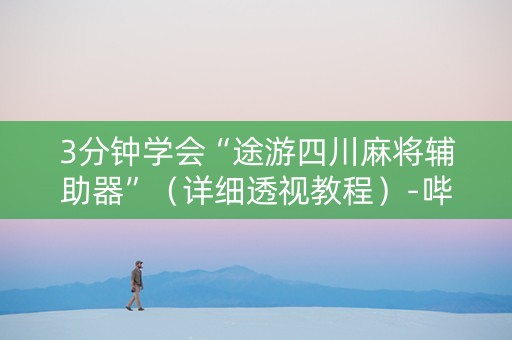 3分钟学会“途游四川麻将辅助器”（详细透视教程）-哔哩哔哩