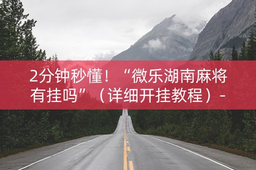 2分钟秒懂！“微乐湖南麻将有挂吗”（详细开挂教程）-哔哩哔哩
