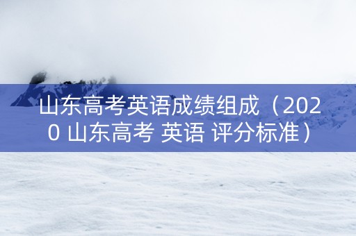 山东高考英语成绩组成（2020 山东高考 英语 评分标准）
