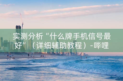 实测分析“什么牌手机信号最好”（详细辅助教程）-哔哩哔哩