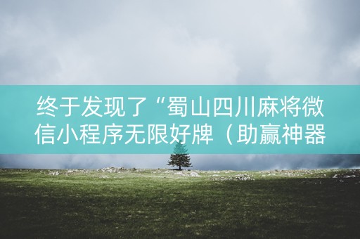 终于发现了“蜀山四川麻将微信小程序无限好牌（助赢神器通用版）