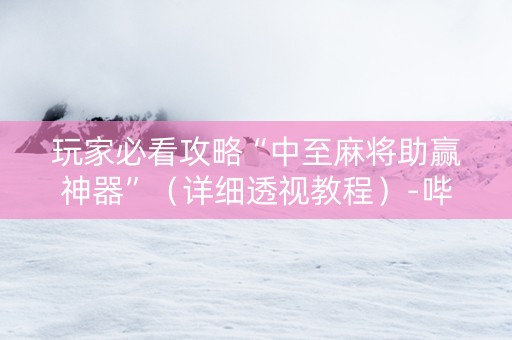 玩家必看攻略“中至麻将助赢神器”（详细透视教程）-哔哩哔哩