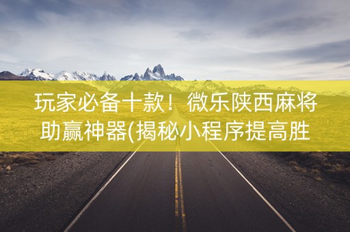 玩家必备十款！微乐陕西麻将助赢神器(揭秘小程序提高胜率)