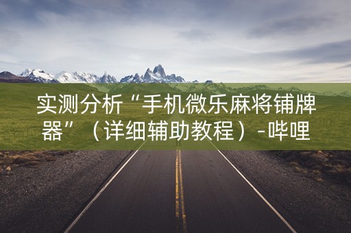 实测分析“手机微乐麻将铺牌器”（详细辅助教程）-哔哩哔哩