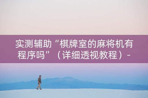 实测辅助“棋牌室的麻将机有程序吗”（详细透视教程）-哔哩哔哩