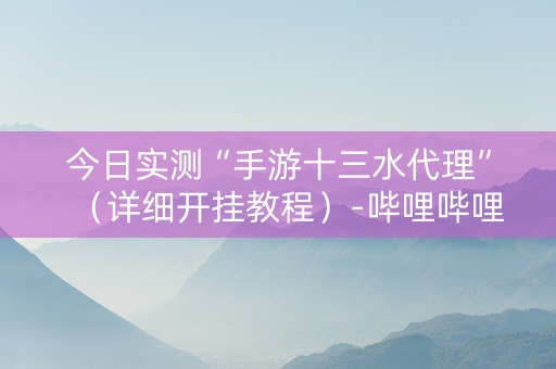 今日实测“手游十三水代理”（详细开挂教程）-哔哩哔哩