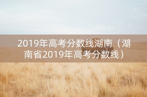 2019年高考分数线湖南（湖南省2019年高考分数线）
