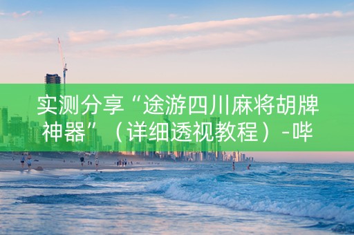 实测分享“途游四川麻将胡牌神器”（详细透视教程）-哔哩哔哩