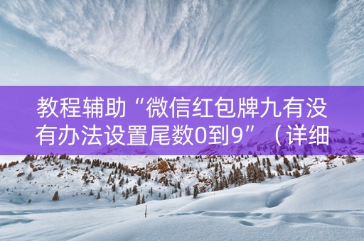 教程辅助“微信红包牌九有没有办法设置尾数0到9”（详细透视教程）-哔哩哔哩
