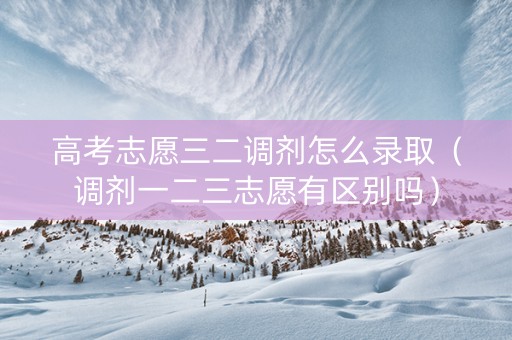 高考志愿三二调剂怎么录取（调剂一二三志愿有区别吗）