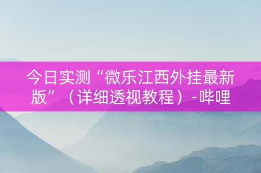 今日实测“微乐江西外挂最新版”（详细透视教程）-哔哩哔哩