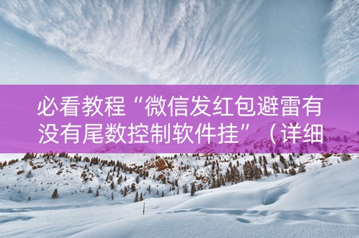 必看教程“微信发红包避雷有没有尾数控制软件挂”（详细透视教程）-哔哩哔哩
