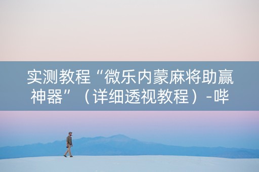 实测教程“微乐内蒙麻将助赢神器”（详细透视教程）-哔哩哔哩
