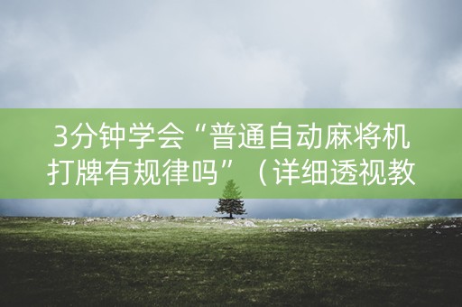 3分钟学会“普通自动麻将机打牌有规律吗”（详细透视教程）-哔哩哔哩
