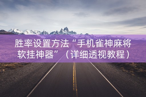 胜率设置方法“手机雀神麻将软挂神器”（详细透视教程）-哔哩哔哩