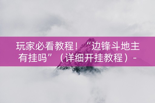 玩家必看教程！“边锋斗地主有挂吗”（详细开挂教程）-哔哩哔哩