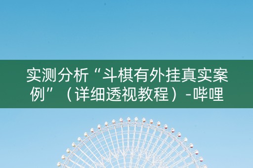 实测分析“斗棋有外挂真实案例”（详细透视教程）-哔哩哔哩