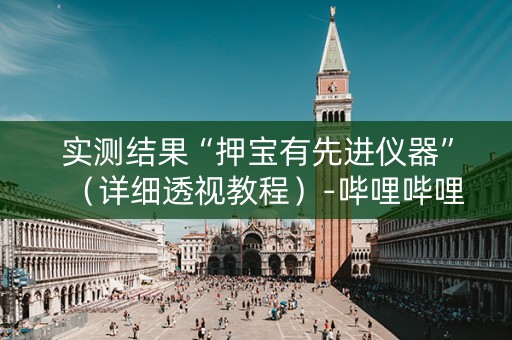 实测结果“押宝有先进仪器”（详细透视教程）-哔哩哔哩