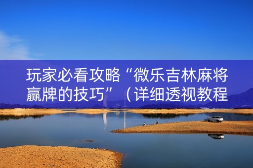 玩家必看攻略“微乐吉林麻将赢牌的技巧”（详细透视教程）-哔哩哔哩