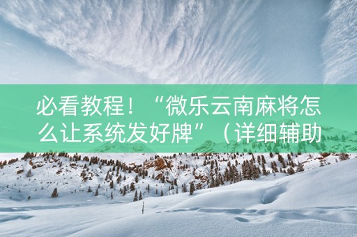 必看教程！“微乐云南麻将怎么让系统发好牌”（详细辅助教程）-哔哩哔哩