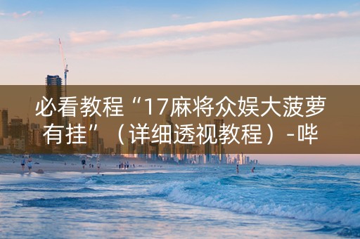 必看教程“17麻将众娱大菠萝有挂”（详细透视教程）-哔哩哔哩