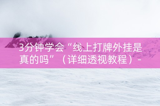 3分钟学会“线上打牌外挂是真的吗”（详细透视教程）-哔哩哔哩