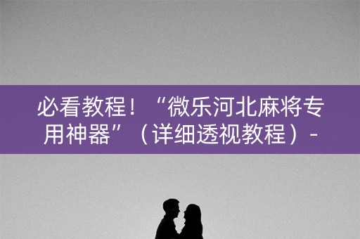 必看教程！“微乐河北麻将专用神器”（详细透视教程）-哔哩哔哩