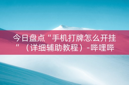 今日盘点“手机打牌怎么开挂”（详细辅助教程）-哔哩哔哩