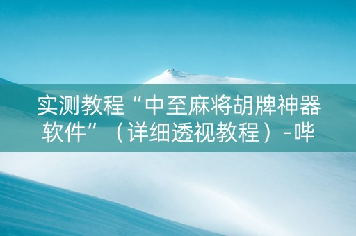 实测教程“中至麻将胡牌神器软件”（详细透视教程）-哔哩哔哩
