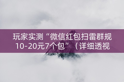玩家实测“微信红包扫雷群规10-20元7个包”（详细透视教程）-哔哩哔哩